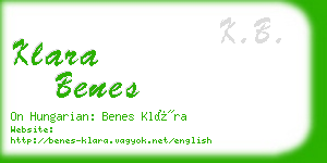 klara benes business card